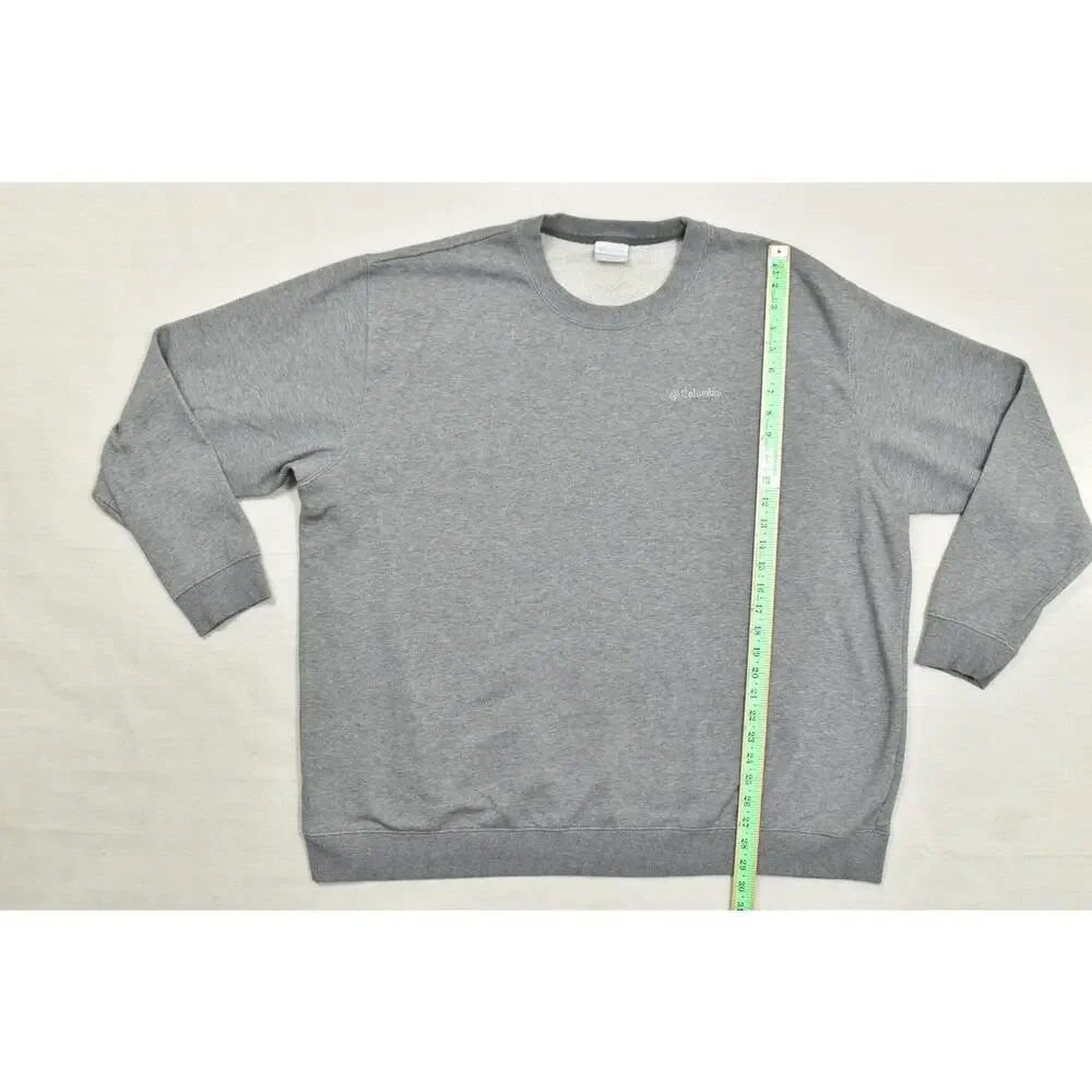 Columbia Men's Size 4X Gray Crewneck Sweatshirt Big & Tall Fleece Pullover Solid
